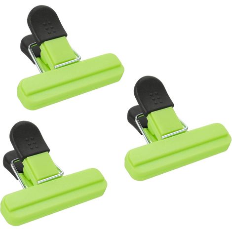 3 Pcs Small Green Grocery Bag Clips Clothes Hooks Plastic Closure Clips Colorful Closure Clips for Coffee and Grocery Bags (1/5)