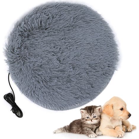 Couverture électrique en peluche quatre saisons avec Interface de chargement USB pour animaux de compagnie, tapis chauffant pour petits chiens et chats, gris argenté (1/5)