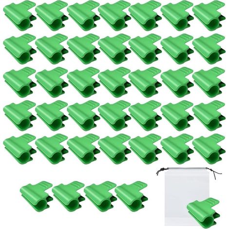 Lot de 40 clips de serre – Fixation pour tubes d'ombrage – Sac à cordon inclus – Pour tiges de 11 à 13 mm – Résistance au vent (1/5)