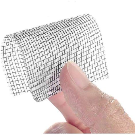 [Papier Adhésif pour Réparation de Moustiquaire] Récupération de Fenêtre Auto-Adhésif Grille Fine Ruban de Réparation pour Anti-Moustiques Polyurethane 5cmx2m Gris 200g 1 Pièce (1/4)