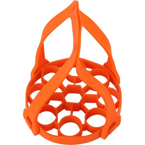 Silikon-Eierdämpfereinsatz mit 9 Löchern, hitzebeständige Isoliermatte für Schnellkochtöpfe und zum Schutz vor Verbrennungen (Orange) (1/5)