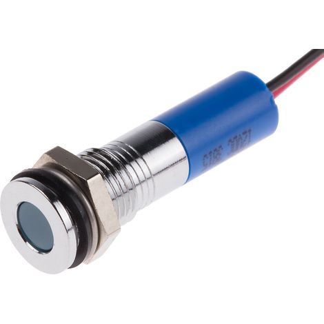 Voyant LED lumineux  Bleu RS PRO, dia. 8mm, 12V c.c., IP67 ( Prix pour 1 )