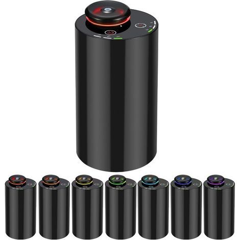 Diffuseur d'huiles essentielles sans eau, fonctionnant sur piles, avec 3 niveaux de brumisation, 4 minuteries, LED 7 couleurs - Diffuseur d'aromathérapie, désodorisant pour voiture, maison, hôtel ou b (1/5)
