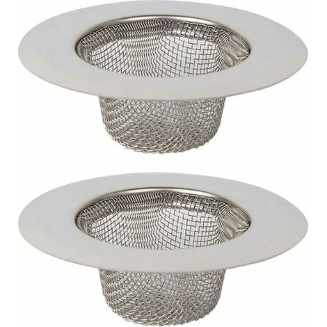 2 Pièces Évier Cuisine Filtre, Évier Acier Inoxydable Filtre, Acier Inoxydable Vidange Filtre, Crépine Évier Cuisine, pour Evier de Cuisine, Salle de Bain, Lavabo, Baignoires