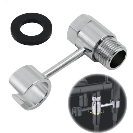 360° Support de Douche Sans Perçage - Pommeau Douchette Réglable, Raccordement 20mm éCrou Porte Universel Attache Pomme de Douche, Chromé pour Salle de Bain, Installation Facile (1/4)