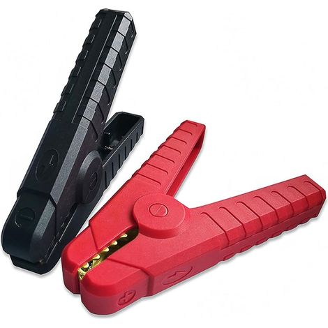 (1 rouge et 1 noire) Pinces crocodiles en cuivre pour batterie de voiture 200A pour batteries de voiture Câbles de démarrage Grandes pinces de démarrage Câbles de démarrage Pinces (1/4)