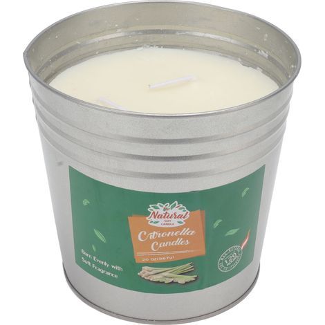 Bougie Parfumée 3 Mèches Sans Fumée en Cire de Soja, Seau Métallique pour Salle à Manger, Jardin et Camping (1/5)