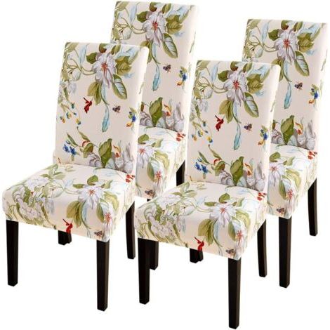 Housse de chaise extensible universelle 4 pièces