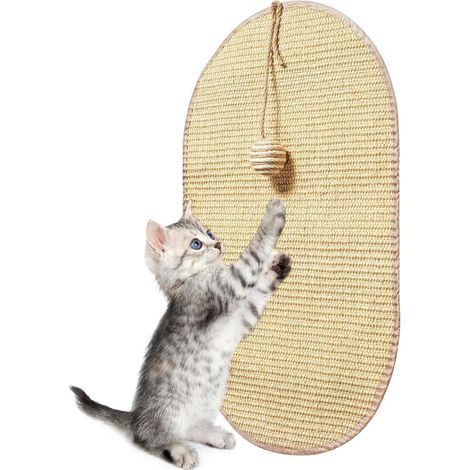 Kratzmatte für Katzen Wandkratzbrett Sisal Kratzbrett für Katzen 55 x 33 x 0,4 cm strapazierfähig Kratzbaum für Kätzchen mit selbstklebender Rück