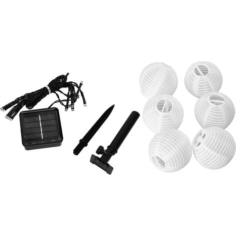 3,5 m lange LED-Lichterkette mit Solarbetrieb für den Außenbereich, 10 wasserdichte Laternen, 8 Leuchtmodi, Nylonkabel, Weiß, Gartendekoration, Hochzeit, Schlafzimmer, Innen- und Außenbereich, Warmlic (1/5)