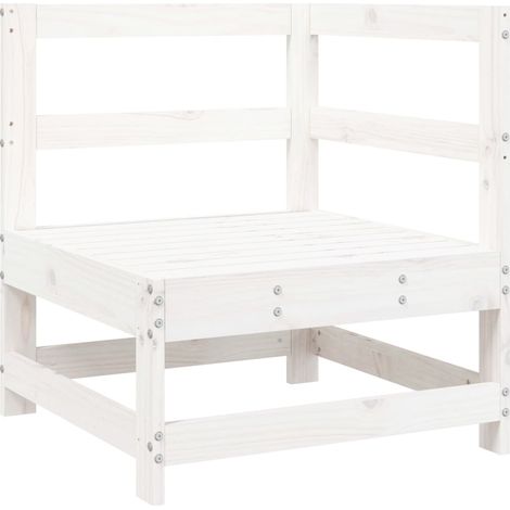 Maison Exclusive - Garten-Ecksofa Weiß Massivholz Kiefer