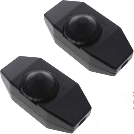 BUNTHAUS 2 Pièces Variateur d'intensité pour lampes halogènes et lampes basse tension, 220 VAC 20 60W, Noir, pose sur cordon d’alimentation (1/5)