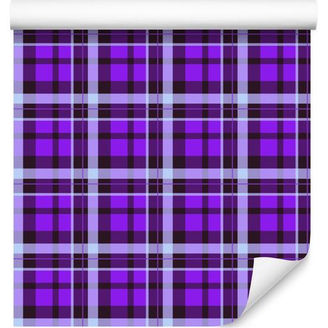 Papel pintado a cuadros morados - Morado, ciruela y lavanda 50x1000 cm (1/5)