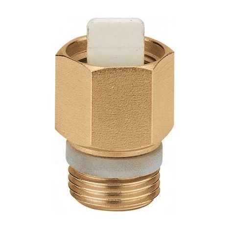 Grifo de corte automático para válvulas de purga de aire serie 5020 Caleffi 561 3/8"M - latón