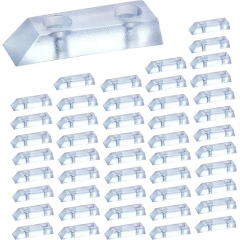 Patins de protection en plastique pour pieds de table, antidérapants, à visser, 48 pièces par paquet, transparents, adaptés aux tapis et aux sols (vis non incluses)