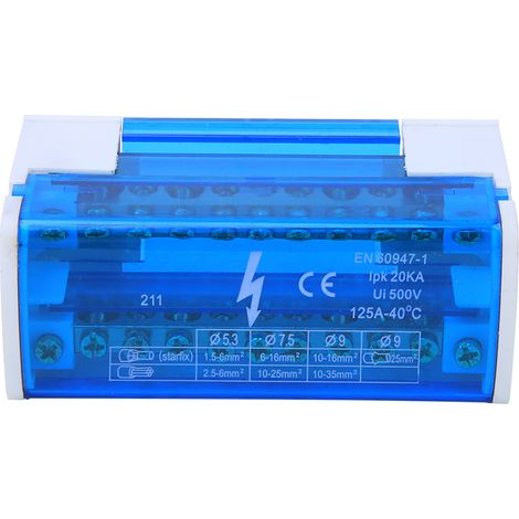Boîtier de distribution terminal Rail DIN 2 niveaux monophasé avec couvercle anti-poussière transparent 211