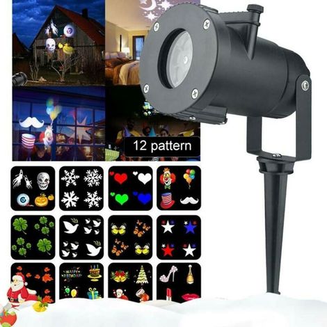 LED Projection Lamp Christmas Lights LED Projector for Christmas / Halloween Projection Lamp Waterproof IP65 Outdoor LED Christmas Lights Christmas Snowflake (White Snowflake) (1/5)
