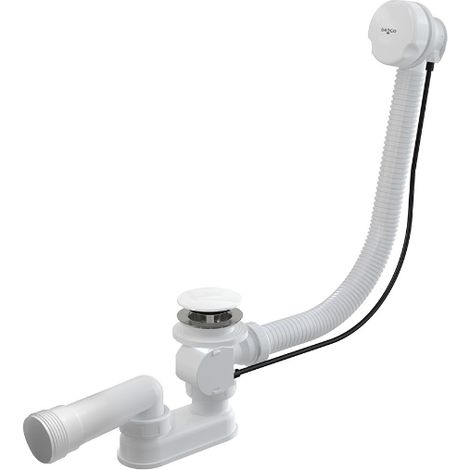 Siphon Bonde blanc avec trop plein pour baignoire