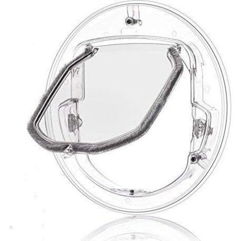 Hundetür, Fenstertür, runde Klappe, durchsichtige Tür mit 4-Wege-Schloss und Liner-Kit für Katzen, Welpen und Hunde, passt am besten für Fliegengitterfenster, Glasschiebetüren, Glasfenster