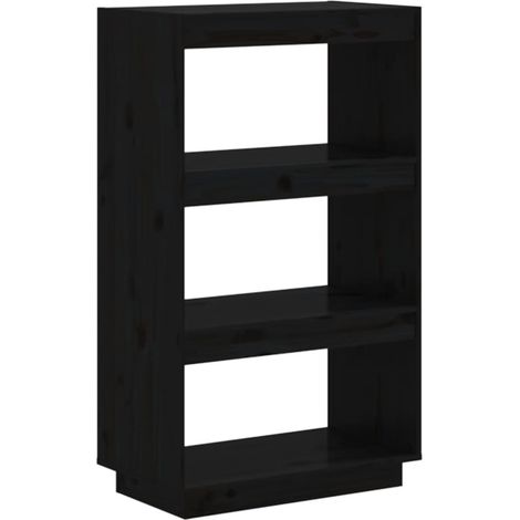 vidaXL Libreria/Divisorio Nero 60x35x103 cm in Legno Massello di Pino