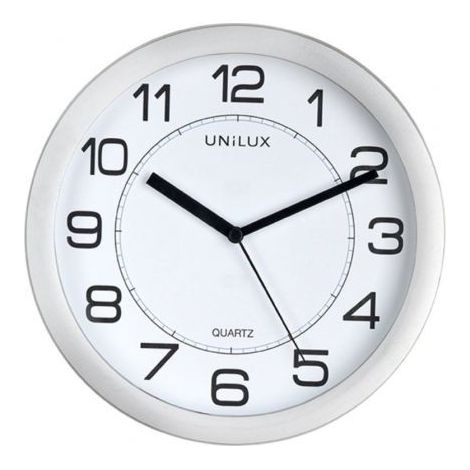 Unilux Attraction Reloj de Pared Quartz Gris Metálico 22 cm