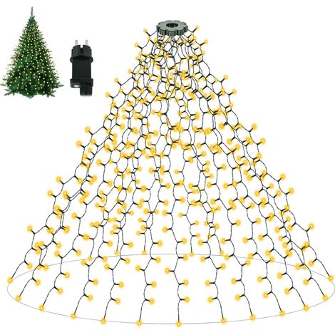 Guirlande Lumineuse Sapin de Noel, 400 LEDs 2M20 Guirlande Lumineux avec Anneau, 8 Modes Lumière, IP44 Étanche Christmas Tree Lights pour Interieur Exterieur de 1.5m-2.1m Tree (Blanc Chaud) (1/5)