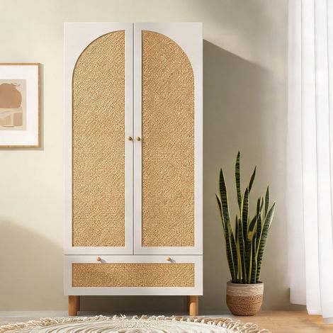 Commode coloris blanc en bois 85,5 x 52 x 180,5 cm (1/5)