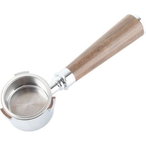 Porte-filtre sans fond 51mm pour DELONGHI ECP685/680, manche en alliage de zinc, compatible avec machine à café Delonghi, poignée en bois noir et acide (commander selon modèle droit) (1/5)