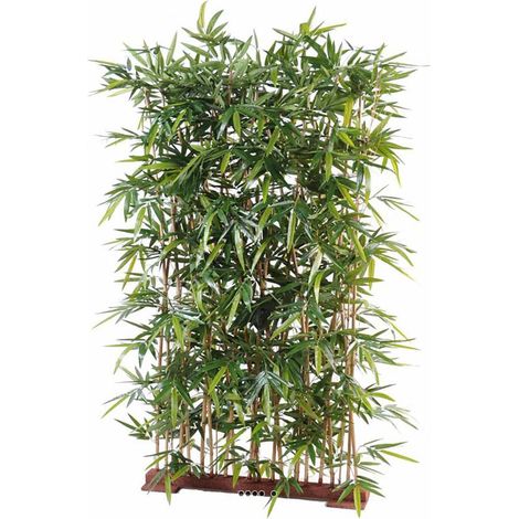 Haie de bambou artificiel sur socle H 150 cm L 105 cm anti UV EXTERIEUR (1/3)