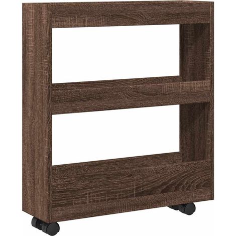 Maison Exclusive - Carrello Stretto a 3 Livelli Rovere Marrone in Truciolato