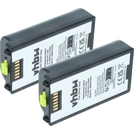 vhbw 2x batteria compatibile con Symbol MC3190, MC3100, MC3190G, MC3190-G13H02E0 lettore di codici a barre, POS (4400mAh, 3,7V, Li-Ion)