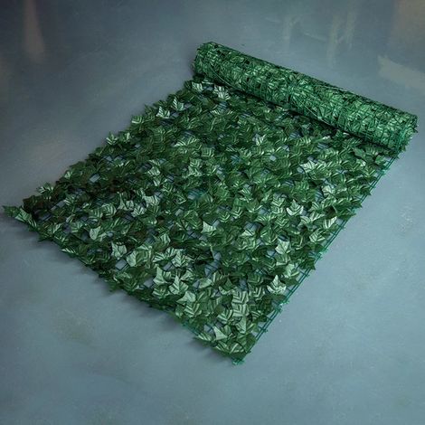 (Vert foncé, 50 cm x 1 m) Panneau de clôture artificiel en feuilles vertes, adapté à la décoration extérieure de la maison, du jardin ou du balcon. (1/4)