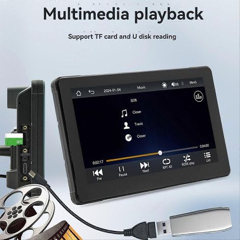 Cámara embargo 7 pulgadas para moto, DVR, GPS para automóvil, alta definición (1/5)