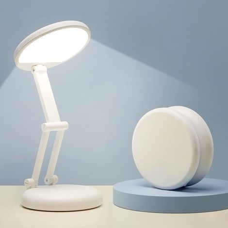 QAZQA Fire Lampe de Bureau LED Portable & Pliable, Lampe de Bureau sans Fil Lampe LED Rechargeable, Lampe de Chevet Enfant Lampe de Bureau Enfant, Lampe de Chevet sans Fil, Lampe Bureau LED Lampe Chev (1/5)
