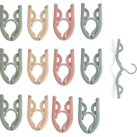 Lot de 12 cintres de voyage portables en plastique - Cintres pliables, légers et antidérapants, parfaits pour le camping et le gain de place à la maison (1/5)
