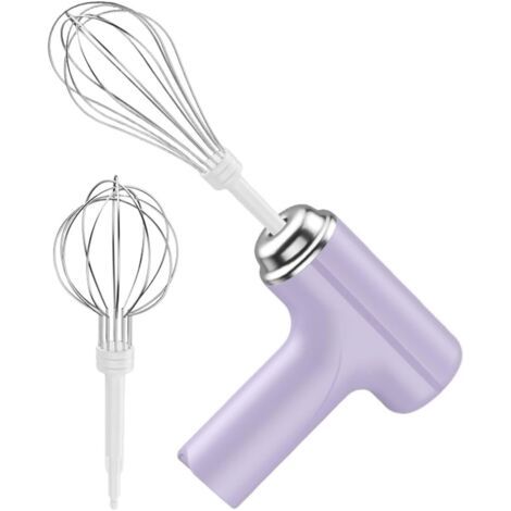 Batteur électrique 3 vitesses avec fouet, batteur électrique à main, batteur à main, batteur à œufs traditionnel, électrique sans fil, aide à la cuisson, outil de cuisine (violet) (1/5)
