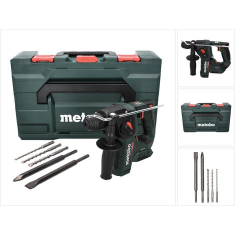 Metabo BH 18 LTX BL 16 trapano a percussione a batteria 18 V 1,3 J SDS plus Brushless + set di punte e scalpelli da 5 pezzi + metaBOX - senza batteria, senza caricabatterie (1/5)