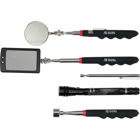 YATO YT-06622 Set di utensili telescopici de specchio e pick-up de 5 pezzi con torcia de 5 pezzi con torcia