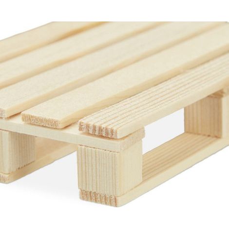Sous-Verre Bois - Mini Palette Europe - 2 x 12 x 8 cm - Naturel - Lot de 6 (1/5)