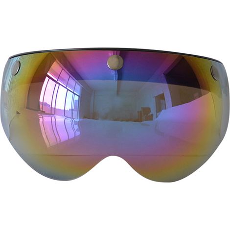 Casques de moto anti-uv et anti-rayures, lentille, visière à la mode, vent universel pour visage ouvert Standard à 3 boutons-pression (1/5)
