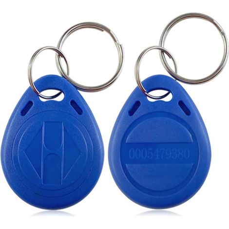 10 x RFID Badges 125KHz Porte-clés EM4100 / TK4100 NFC Token Proximité Transpondeur EM Smart ID Key Card Tag Keyfobs pour Système d'Entrée de Sécurité Couleur Bleu (1/5)