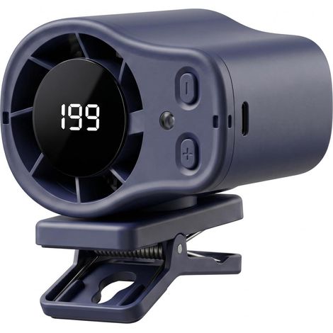 Ventilateur voiture à clip rechargeable écran LED rotation 360° USB rechargeable ventilateur portable sans mains Gris (1/5)
