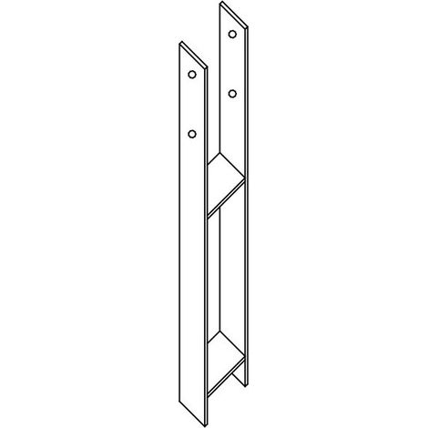 Pied de poteau Forme H 91X600X60X6 Forte tenue à la corrosion Acier galvanisé à chaud - 3 pièces (1/3)