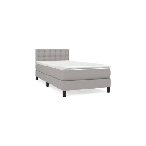 Sommier à lattes de lit avec matelas Gris clair 90x200 Tissu (1/5)