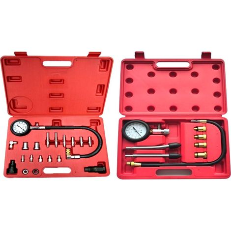 Kit Testeur Compression Compressiomètre moteurs DIESEL 20 pièces + ESSENCE 9 pièces