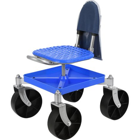 Gartenwerkbank – Kleine mobile Werkbank – drehbarer Werkzeugwagen – Tragkraft 150 kg – klappbar – 360 Grad drehbar – höhenverstellbar – integrierte Ablageschale – 32×32×61 cm (1/5)