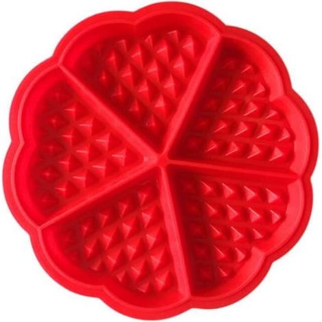 Gaufrier - RW - Silicone - Rouge - 18 cm x 18 cm - Compatible lave-vaisselle (1/4)