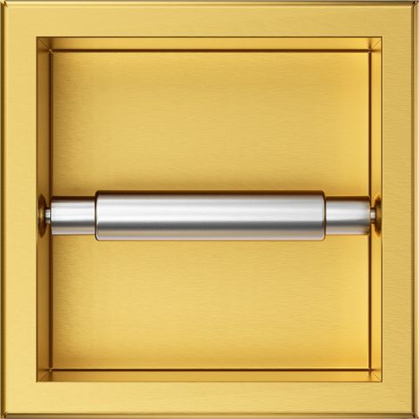 Balneo Porte-papier toilette encastrable 17,3x17,3x8,7cm, acier inoxydable, finition gold, WALL-BOX PAPER 1 (1/5)