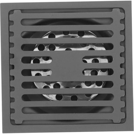 Siphon de Sol désodorisant étanchéité hygiène collecteur de Cheveux carré pour Drain de collecteur de Cheveux pour Drain de carré égout Acier Inoxydable 304 Dark Grey