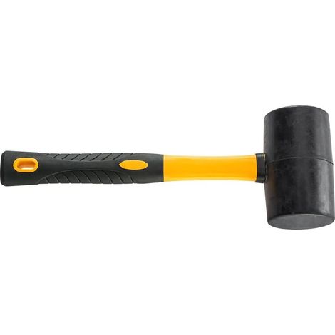 Maillet Caoutchouc Noir Ø 55 mm – Marteau Universel de Petite Taille pour Carreleur, Carrossier, Maçon, avec Manche Bi-Matière 2K pour Carrelage et Pavage (1/5)